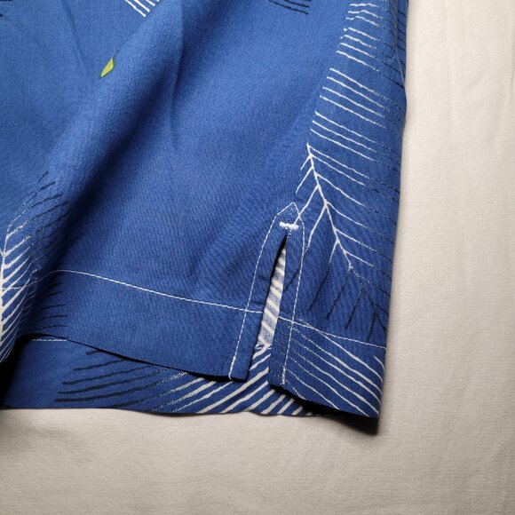 Tommy Bahama Silk Button Up Blue Palm Leaf Print Camp Shirt Mens Size Large - Picture 9 of 11